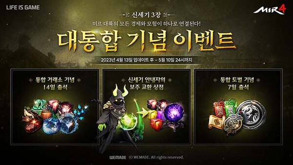 ▲'미르4' 신세기 제3장 '대통합' 업데이트./ 사진=위메이드