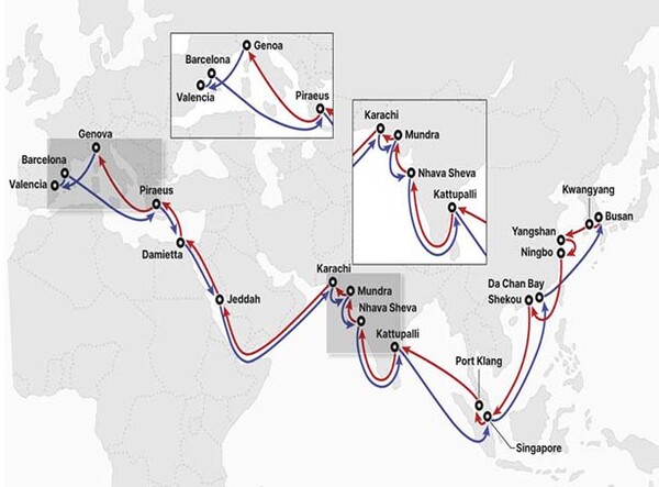 ▲FIM(Far East Asia, India and the Mediterranean Sea) 도박 /사진=HMM