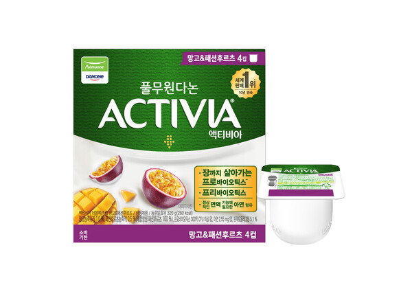 ▲장 전문 특화 발효유 브랜드 ‘토토 배팅 사이트’가 망고와 패션후르츠를 담아 여름철 달콤 상큼하게 즐기기 좋은 '액티비아 망고&패션후르츠'를 출시했다./사진=풀무원