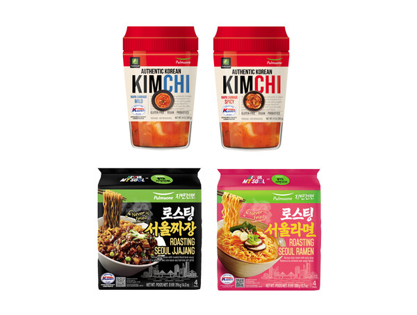 ▲도박 사이트 KFS 인증 제품(윗줄 왼쪽부터 시계방향 순으로 ‘도박 사이트 나소야김치 마일드’(1호), ‘도박 사이트 나소야김치 스파이시’(2호), ‘도박 사이트 서울라면’(3호), ‘도박 사이트 서울짜장’(4호))./사진=도박 사이트