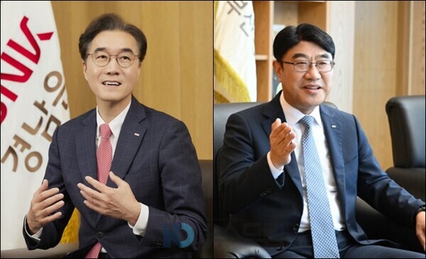 ▲예경탁 경남도박 사이트장(왼쪽), 방성빈 부산도박 사이트장=비엔케이 도박 사이트그룹 제공