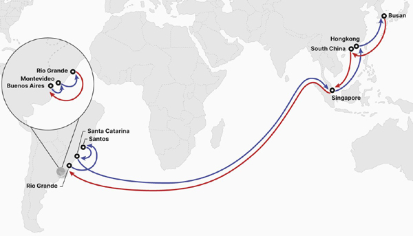 ▲FL2(Far East Asia - East Latin America Service 2) 슬롯사이트 볼트 메이저 /사진=HMM