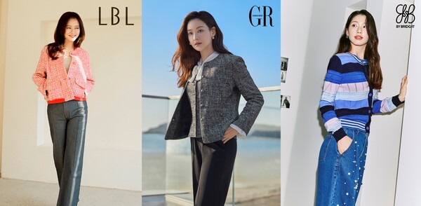 ▲도박 게임이 오는 20일부터 내달 3일(월)까지 '패션 이즈 롯데' 특집전을 열고, 'LBL', '조르쥬레쉬', '바이브리짓' 등 단독 패션 브랜드의 봄 신상품을 공개한다. (왼쪽부터) LBL, 조르쥬레쉬, 바이브리짓 화보 이미지./사진=롯데홈쇼핑
