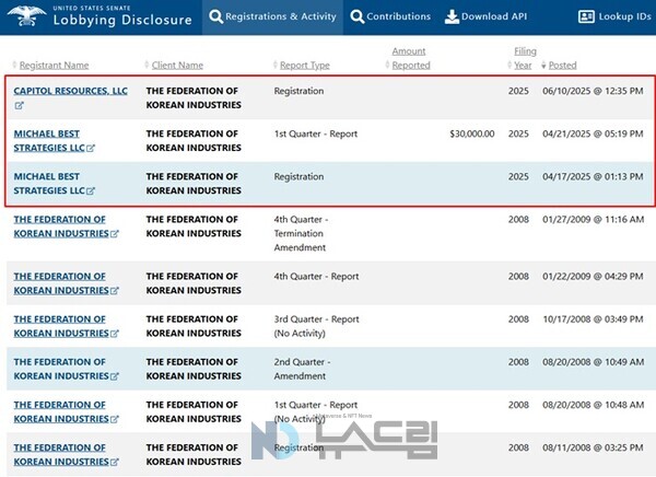 슬롯 머신 확률 계산 상원(Senate) 로비활동 공개정보(Lobbying Disclosure) 화면 캡처= 슬롯 사이트 드림