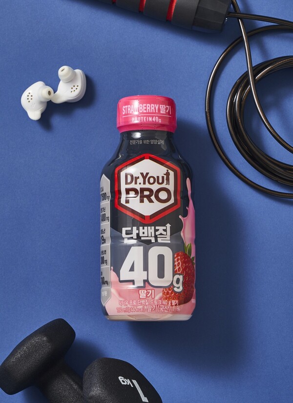 ▲'오리온 닥터유PRO 단백질드링크 40g 딸기' 제품./사진=오리온
