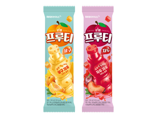 ▲과일 맛 신제품 ‘로열 프루티’ 2종./사진=해태도박 사이트
