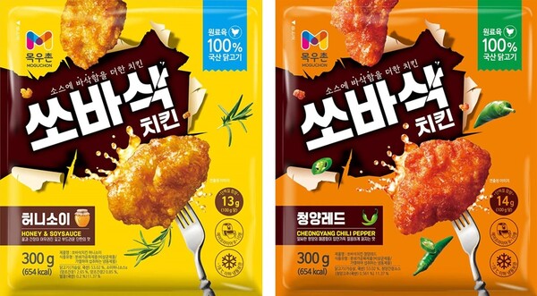 ▲농협목우촌이 100% 국내산 닭가슴살을 활용한 가정간편식(HMR) 신제품 ‘쏘바삭 치킨’을 출시했다./사진=농협목우촌