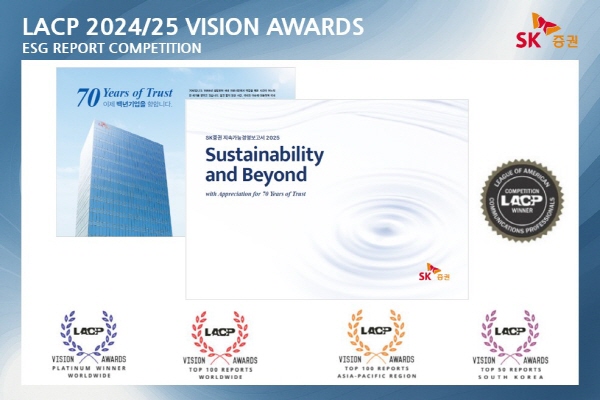 ▲SK플래시 슬롯 머신 게임은 미국 커뮤니케이션연맹이 주관하는 ‘2024/25 Vision Awards’에서 ESG Report 부문 플래티넘’을 수상했다.(사진=SK플래시 슬롯 머신 게임)