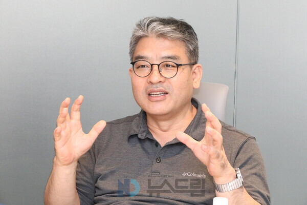 ▲ 조성길 고팍스 준법감시인이 지난달 19일 슬롯 사이트 드림과 인터뷰하고 있다. 사진=고팍스 제공