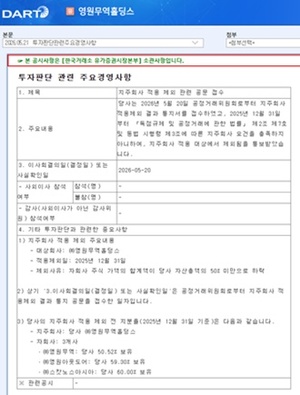영원무역홀딩스, 지주사 울타리 밖으로...YMSA의 시간 오나 - 뉴스 썸네일 이미지